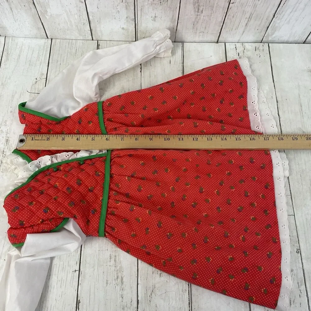 Vintage Nanas Pet JC Penny Red Floral Quilted Bodice Dress Sz 3T - 1980s